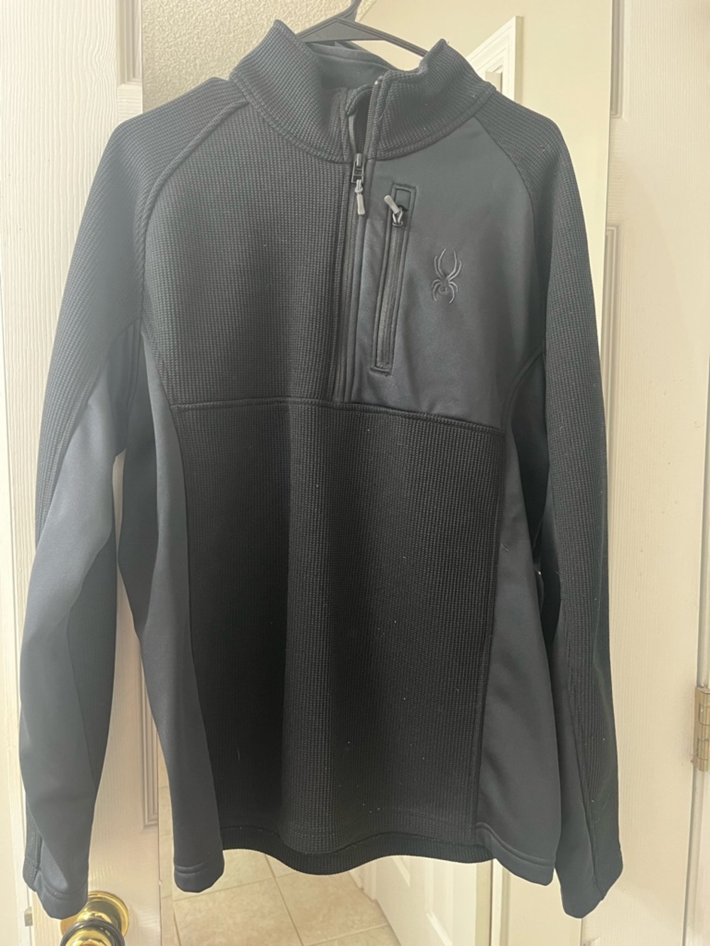 Spyder Black Half-Zip Performance Jacket with Chest Zip